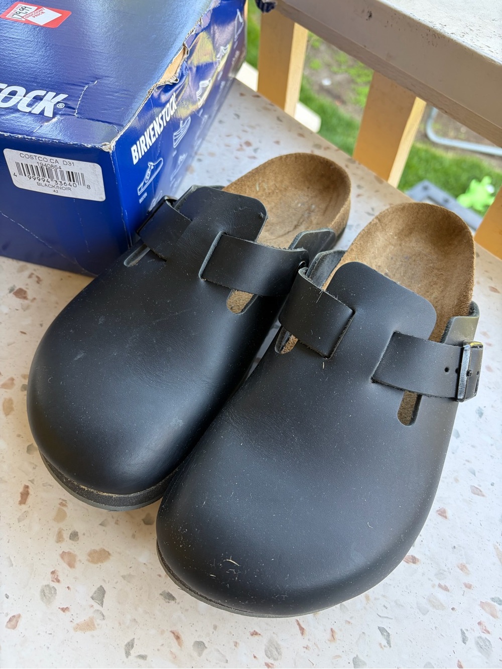 *Worn Once* Birkenstock Boston Leather Clogs in Black Size EU 42